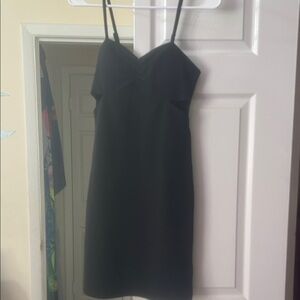 Elegant Black Spaghetti Strap Mini Dress